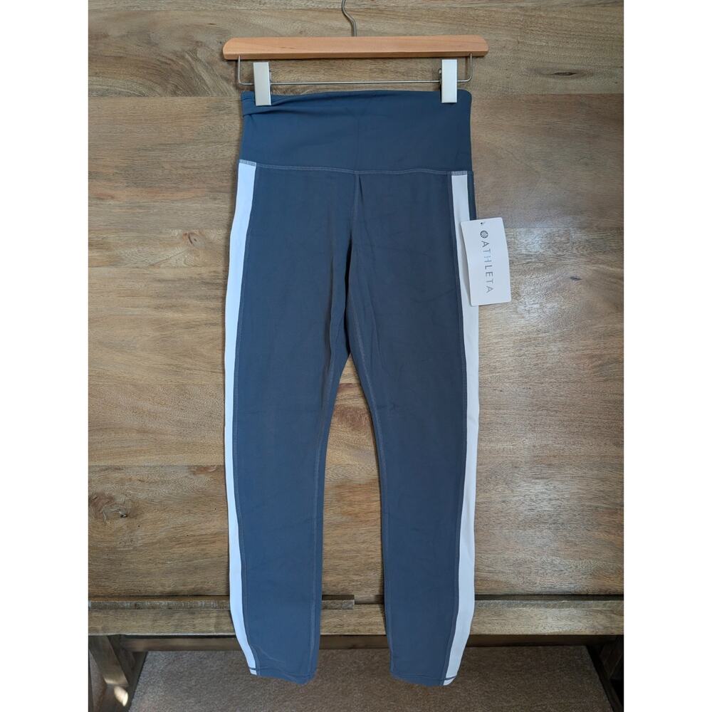 Athleta Leggings Womens XS Gray White Colorblock Elation Ultra High Rise NWT